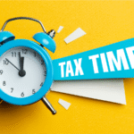 Blue clock. Tax time