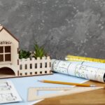 front-view-architectural-project-desk